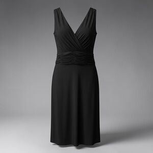 Jones Wear Black Sleeveless V-Neck Midi Dress